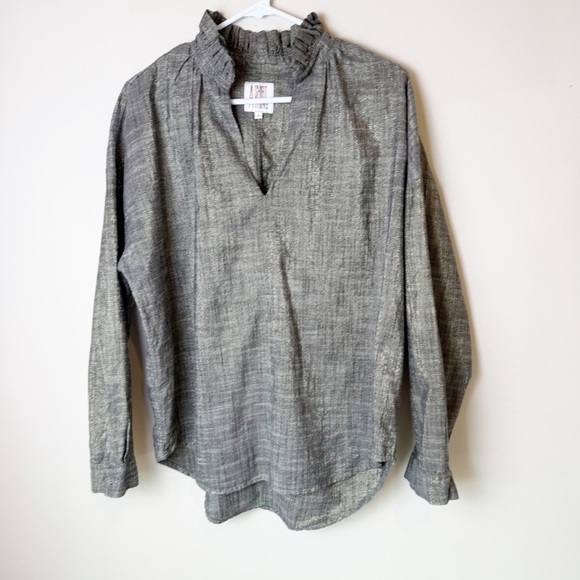 A Shirt Thing 100% Cotton Penelope brown/grey metallic  Shirt Blouse Top M - Picture 1 of 10